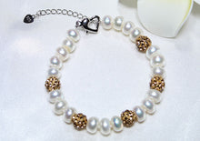 Carica l'immagine nel visualizzatore di Gallery, 2016 new Charm Bracelet Pearl Bracelet Jewelry 100%Natural Pearl 925 Sterling Silver Bracelet crystal ball For Women