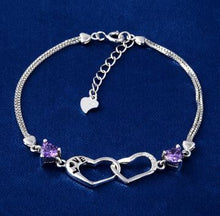Load image into Gallery viewer, 2017 100% 925 Sterling Silver Bracelet Women Silver Link Chain CZ Heart Charm Bracelet For Women Romantic Wedding Jewelry