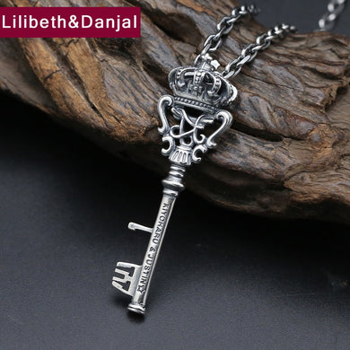 2017 Collana in argento sterling 925 Gioielli da uomo Corona Collana con ciondolo a catena chiave Regalo da donna Accessori di alta gioielleria N17 