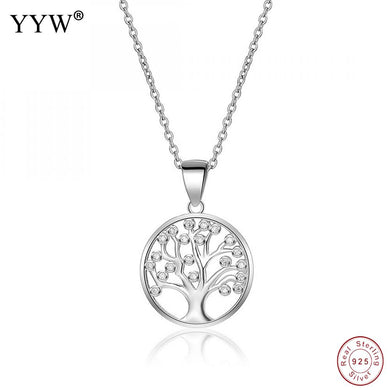 2017 925 Sterling Silver Albero della Vita Collana Ciondolo Regalo Di Natale Ausrtrian Strass Moneta Gioielli Per Le Donne collares 