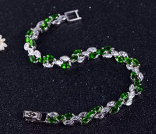 Load image into Gallery viewer, 2017 Brand new silver bracelet natural diopside bracelet for woman russian emerald 925 solid sterling silver jewelry