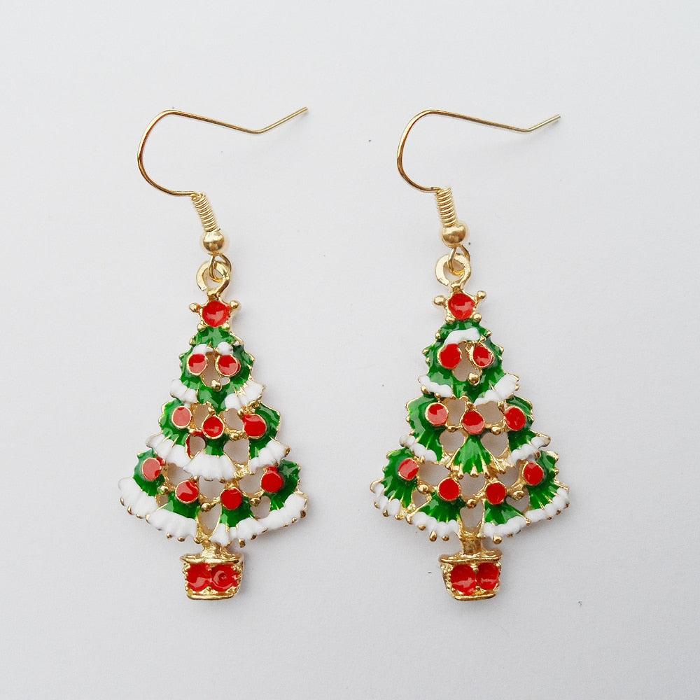 {2017 Celebrating Christmas, new women's Christmas earrings ,Pendant Christmas tree earrings for girls new year gifts.