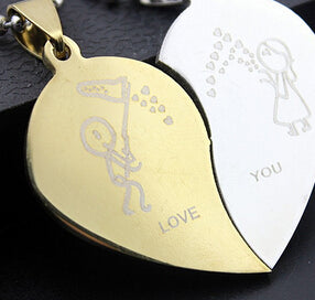 2017 Collana per coppia Collane con cuore spezzato Pendenti Collana per amanti Gioielli Incisione ti amo Collana regalo D di San Valentino 