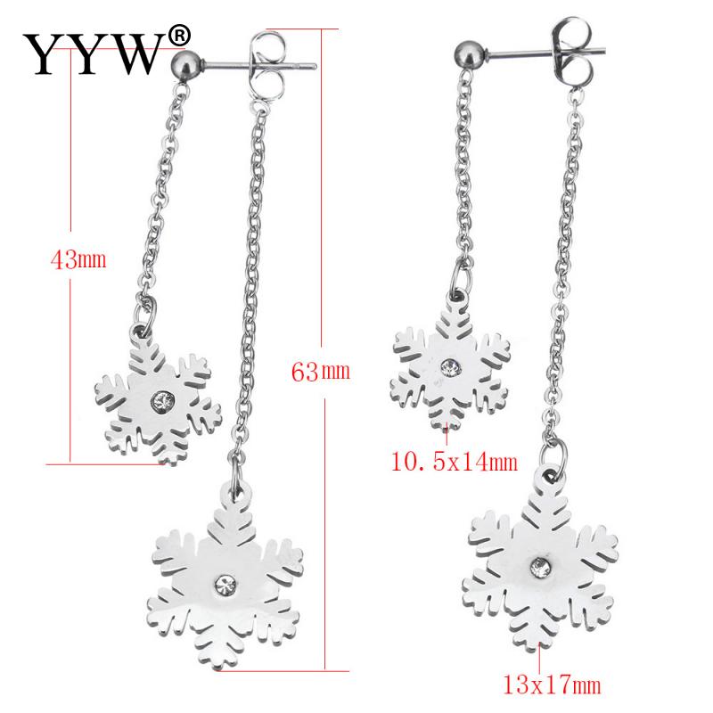 2017 Ear Wire Chain Long Earrings Wedding Party Bijoux Femme Long Earrings For Women Fashion Jewelry snowflake Mother Gift