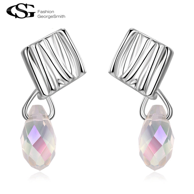 2017 GS Brand Luxury Earrings Nickle Free Elegant Drop Dangle Earrings Fashion Women New Gift Colorful Stone Jewelrys