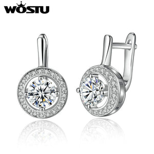 2017 High Quality AAA CZ Crystal White Gold Color Stud Earring for Wedding Romantic Luxury Jewelry XCHE006