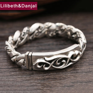 2017 New 925 Sterling Silver Bracelet Men Jewelry 16mm Wide Eternal Flower Bangle Bracelet Women Gift Fine Jewelry B11
