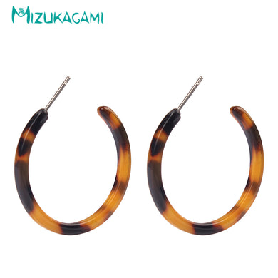 2017 New Arrival Sale Trendy Brincos Brinco Tortoiseshell Round C Stud Earrings Resin Material For Women Elegant Design Jewelry