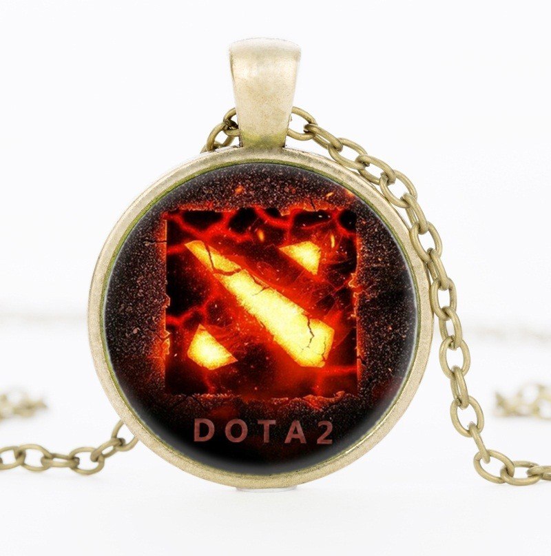 2017 New Dota 2 Glass Necklace Collares Glass game necklaces Statement Necklace Pendant For Men Women Gift