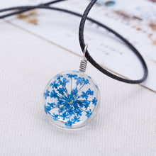 Load image into Gallery viewer, 2017 New Fashion Flower Glass Ball Women Necklace Pendant Rope Chain Glass Zinc Alloy Jewelry