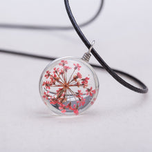 Load image into Gallery viewer, 2017 New Fashion Flower Glass Ball Women Necklace Pendant Rope Chain Glass Zinc Alloy Jewelry