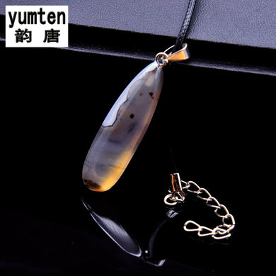 2017 New Fashion Woman Love Natural Ocean Chalcedony Sports Rope Chain Agent Pendant Collane Calcedonia Necklace Floating Charms