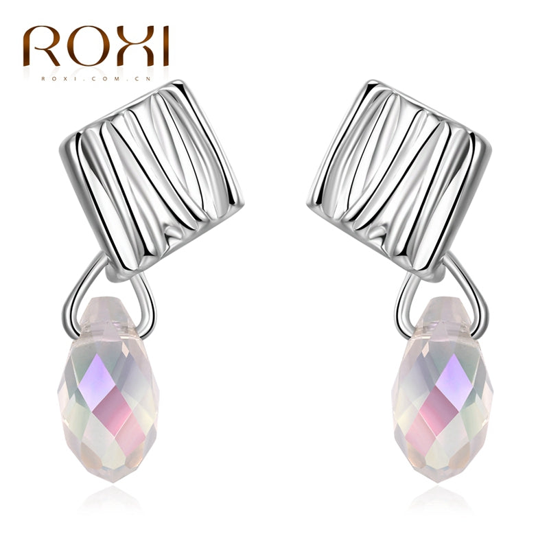 2017 Brand Luxury Earrings Nickle Free Elegant Drop Dangle Earrings Fashion Women New Gift Colorful Stone Jewelry