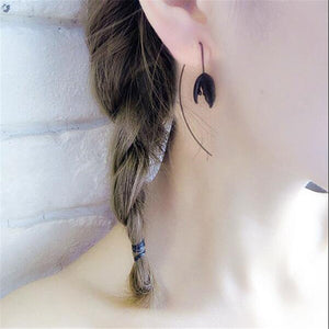 2017 Sketch Goethe Style Personality Black Flower Bud Drop Earrings Fashion Punk Earrings Decorations For Women all match gift