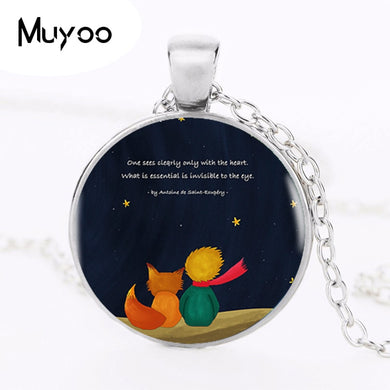 2017 The Little Pendant and The Fox Choker Silver Necklace For Women Dress Accessories Glass Dome Pendants Jewelry 11 HZ1