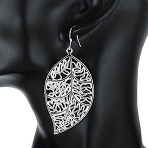 2017 Vintage Leaf Earrings For Women Gift Gold Color New Fashion Hollow Earings Fashion Jewelry Wholesale