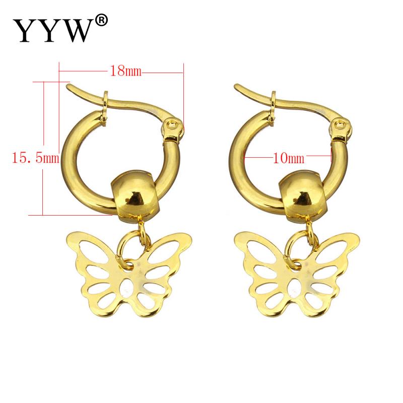 2017 butterfly Earrings Jewelry Stainless Steel silver Color Wedding Earring Brinco Bijouterie For women Gift