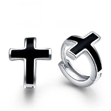 2017 new arrival high quality fashion cross men`s 925 sterling silver man stud earrings jewelry gift drop shipping promotion