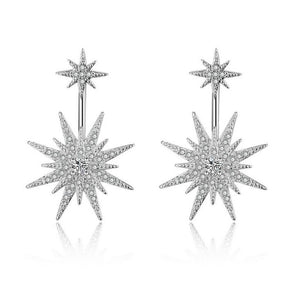 2017 new arrival high quality shiny zircon star 925 sterling silver ladies`stud earrings women jewelry drop shipping birthday
