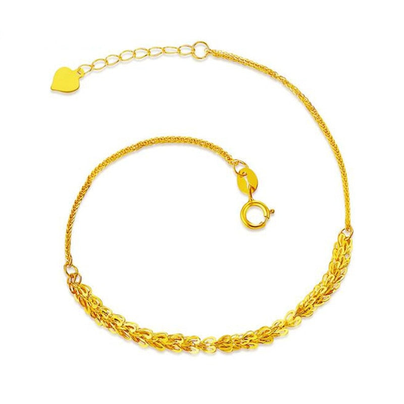 2018 18K Gold AU750 Trendy Phoenix Tail Chain Bracelet Yellow Gold Womens Chain Bracelets & Bangles Valentine Gift