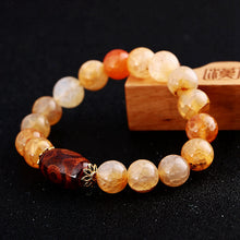 Load image into Gallery viewer, 2018 Amber Natural Round 8mm / 10mm / 12mm / 14mm Stone Agate Beads Bracelet For Men Women Classic Agate Bracelet For Men Women