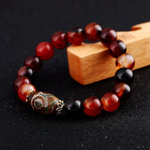 Load image into Gallery viewer, 2018 Amber Natural Round 8mm / 10mm / 12mm / 14mm Stone Agate Beads Bracelet For Men Women Classic Agate Bracelet For Men Women