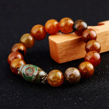 Load image into Gallery viewer, 2018 Amber Natural Round 8mm / 10mm / 12mm / 14mm Stone Agate Beads Bracelet For Men Women Classic Agate Bracelet For Men Women