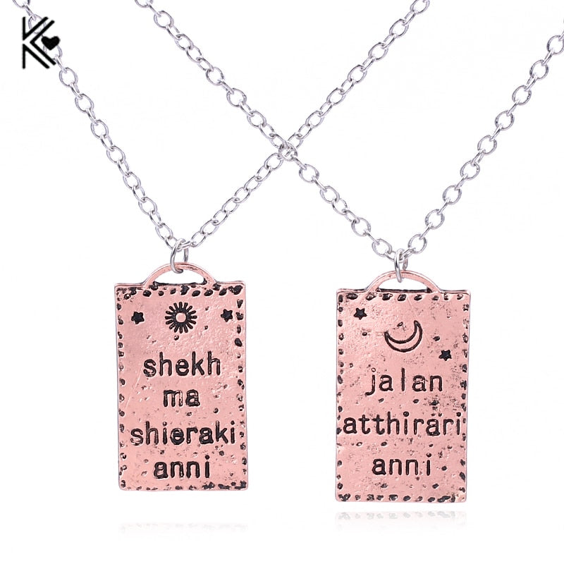 2018 Couple Lettering Necklaces Game Of Thrones Moon Of My Life My Sun And Stars Pendant Necklace For Lovers Fashion Collar Set