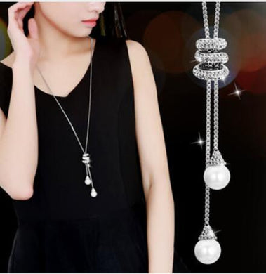 2018 Crystal All-match Tassel Pendant Necklace Female Long Simple Sweater Chain Clothes Accessories Chocker collier femme women
