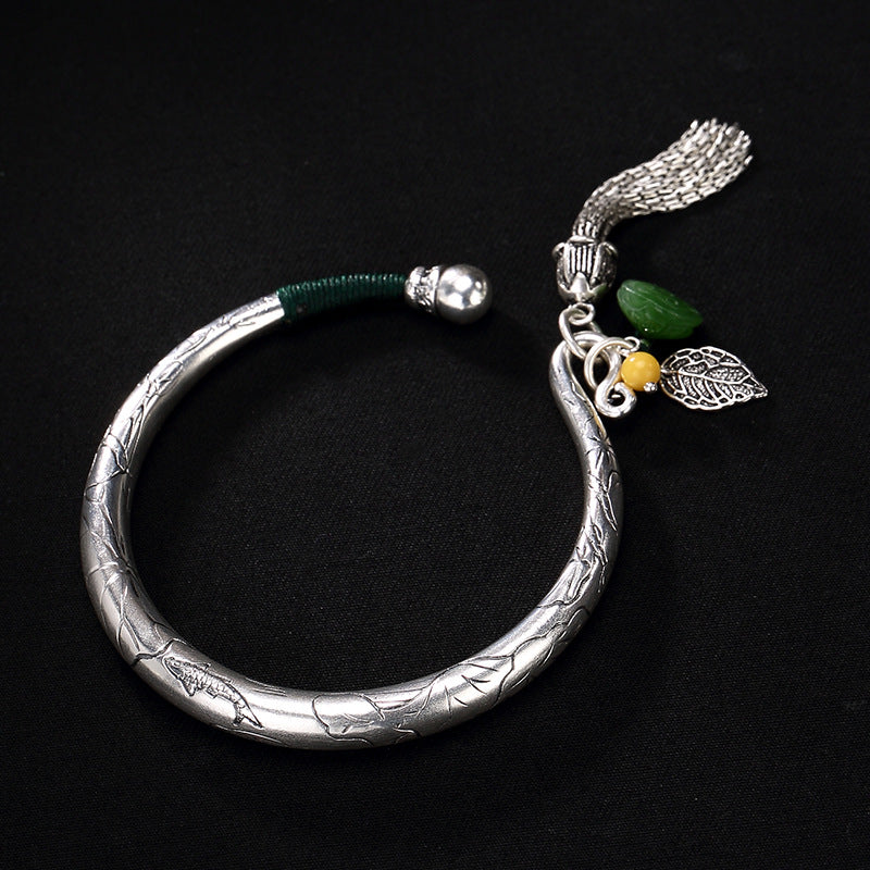 2018 Direct Selling Rushed Bangle High Quality Authentic Sterling Natural With Long Tassles Bangle & Bracelet Luxury Jewelry
