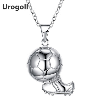 2018 European Fashion Modeling Football Pendant Silver Necklace Crystal S925 Silver Clavicle Necklace Women Gift