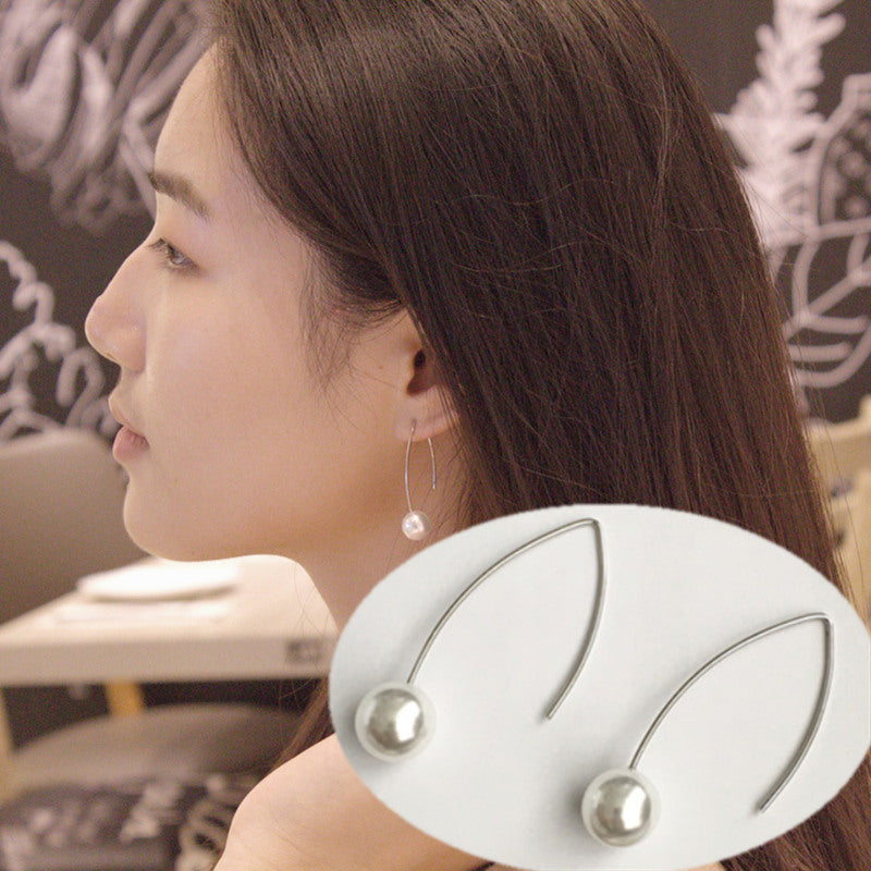 2018 Fashion Bijoux Simple Handmade Copper Wire Brincos Oorbellen Simulated-pearl Stud Earrings Women Jewelry De Gota Feminino