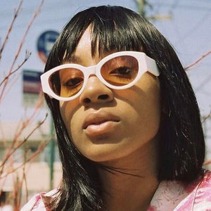 2023 Cat Eye Sunglasses Men Women Retro Small Frame Eye Cat Sunglasses Man Transparent Frame Mirror Lenses Traveling