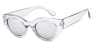 2023 Cat Eye Sunglasses Men Women Retro Small Frame Eye Cat Sunglasses Man Transparent Frame Mirror Lenses Traveling