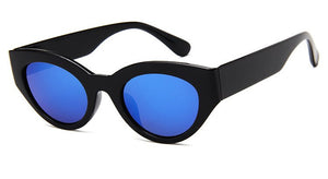 2023 Cat Eye Sunglasses Men Women Retro Small Frame Eye Cat Sunglasses Man Transparent Frame Mirror Lenses Traveling