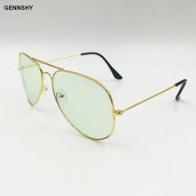 Carica l'immagine nel visualizzatore di Gallery, 2023 Occhiali da sole classici color caramello Donna Uomo Retro Brand Design Occhiali da sole pilota in metallo dorato Lenti oceaniche trasparenti