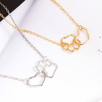 2018 Fashion Jewelry Pendant Clavicle Chain Bohemia Necklace Pet Paw Necklace Cute Animal Dog Cat Love Female Elegant Necklace