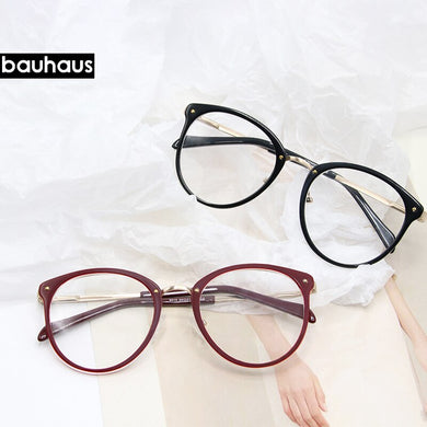 2018  Metal+Acetate Frame Glasses Colorful round women glasses  Frame Eyeglasses Frame Vintage Round Clear Lens Glasses