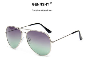 2023  Metal Pilot Sunglasses Women Classic Brand Double Ocean Lenses Gold Frame Red Orange Lenses UV400