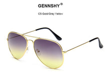 Load image into Gallery viewer, 2023  Metal Pilot Sunglasses Women Classic Brand Double Ocean Lenses Gold Frame Red Orange Lenses UV400