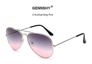 2023  Metal Pilot Sunglasses Women Classic Brand Double Ocean Lenses Gold Frame Red Orange Lenses UV400