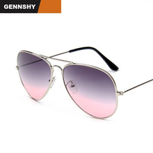 Load image into Gallery viewer, 2023  Metal Pilot Sunglasses Women Classic Brand Double Ocean Lenses Gold Frame Red Orange Lenses UV400