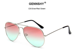 2023  Metal Pilot Sunglasses Women Classic Brand Double Ocean Lenses Gold Frame Red Orange Lenses UV400
