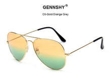 Load image into Gallery viewer, 2023  Metal Pilot Sunglasses Women Classic Brand Double Ocean Lenses Gold Frame Red Orange Lenses UV400