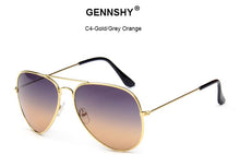 Load image into Gallery viewer, 2023  Metal Pilot Sunglasses Women Classic Brand Double Ocean Lenses Gold Frame Red Orange Lenses UV400