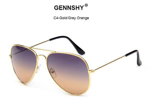 2023  Metal Pilot Sunglasses Women Classic Brand Double Ocean Lenses Gold Frame Red Orange Lenses UV400