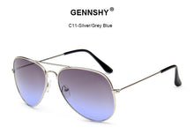 Load image into Gallery viewer, 2023  Metal Pilot Sunglasses Women Classic Brand Double Ocean Lenses Gold Frame Red Orange Lenses UV400