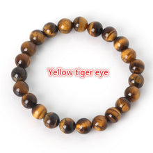 Load image into Gallery viewer, 2018 Fashion Natural Stone Bracelets For Women Men Tiger Eyes Rose Quart Amethyst Agate Bead Yoga Bracelets Pulseira Masculina