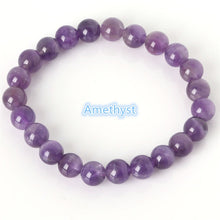 Load image into Gallery viewer, 2018 Fashion Natural Stone Bracelets For Women Men Tiger Eyes Rose Quart Amethyst Agate Bead Yoga Bracelets Pulseira Masculina