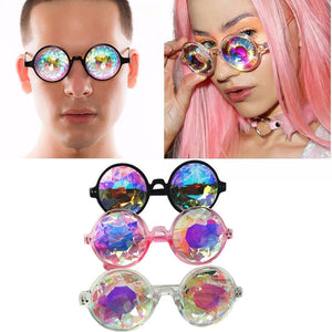 2023 Retro Round Gothic Rave Sunglasses with prism holographic Men Women gozluk Eyewear brillen Glasses gunes gozlugu